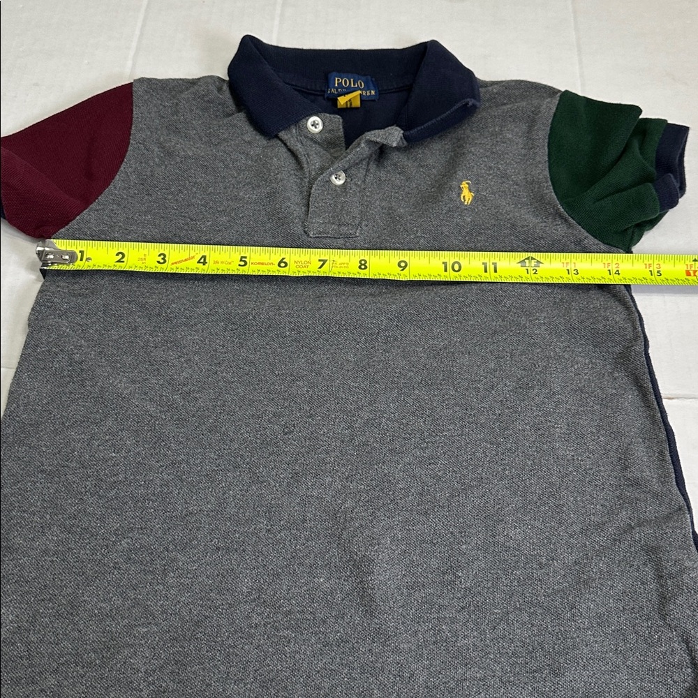 Polo Ralph Lauren Youth Boys 7 Color Block Short Sleeve Shirt Cotton - Picture 6 of 9